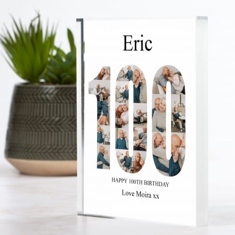 100th Birthday Photo Block Collage