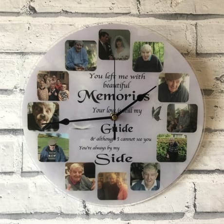Personalised 12 photo Remembrance clock