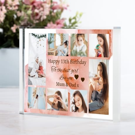 Personalised Photo Block Gift - 13th Birthday