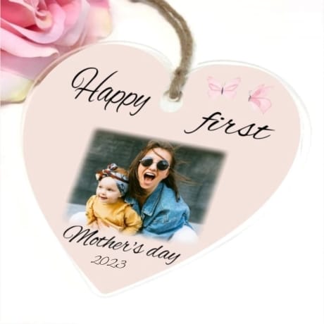 Acrylic hanging heart 1st Mother's day