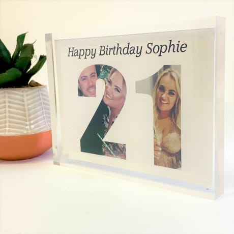 Personalised Photo Block Gift - 21st Birthday 
