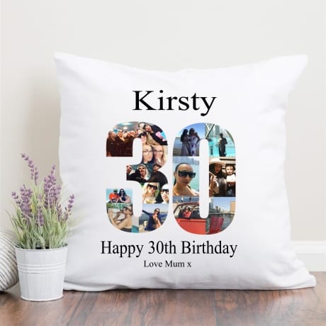 30 Birthday Photo Collage Cushion