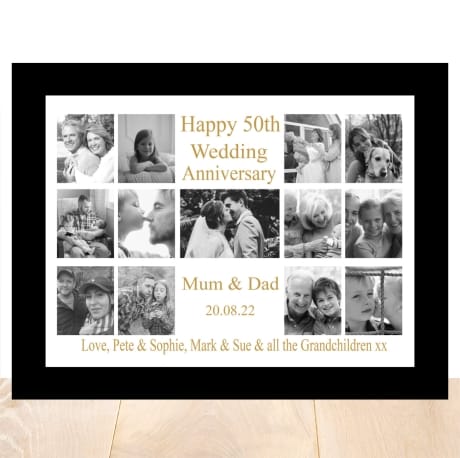 A4 Mounted Print 13 Photo Collage - Wedding 