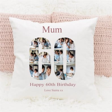 60 Birthday Photo Collage Cushion