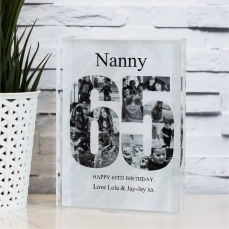 65 Birthday Photo Collage Block