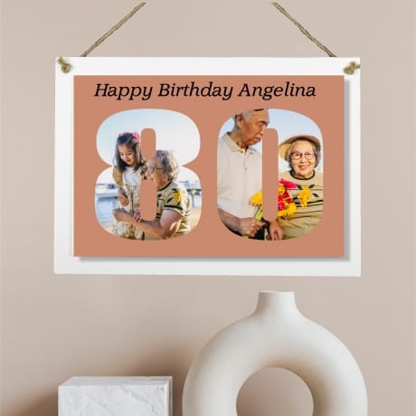 Personalised Deluxe Wall Signs - 80 Birthday