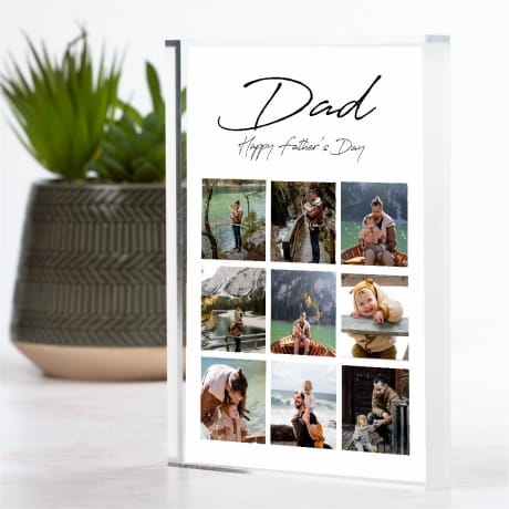  9 Photo Personalised Father's Day Photo Block 