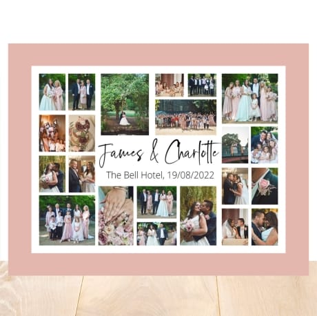 A3 Mounted 22 Photo Collage - Wedding day
