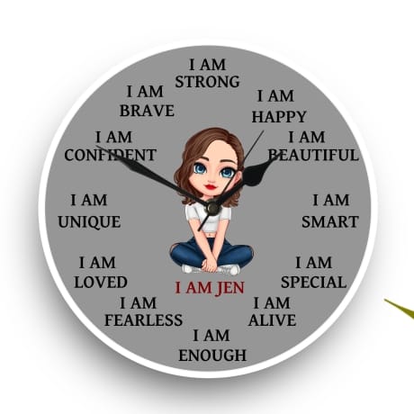 Personalised Grey Clock  - I am 