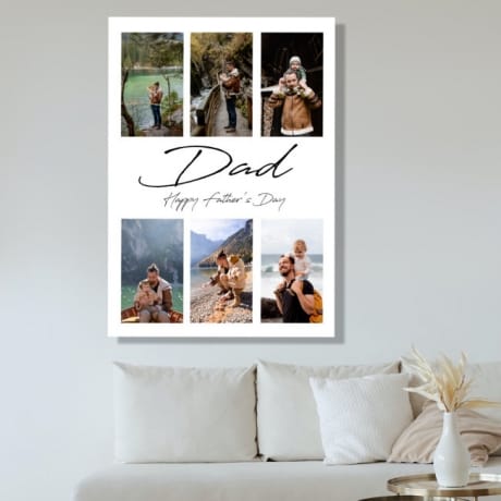 6 Photo Personalised Father's Day Canvas