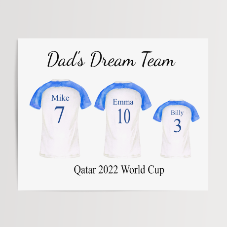 Personalised Dream Team Print - 3 Shirts