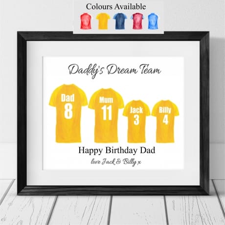 Personalised Family of 4 Football Team Photo Frame