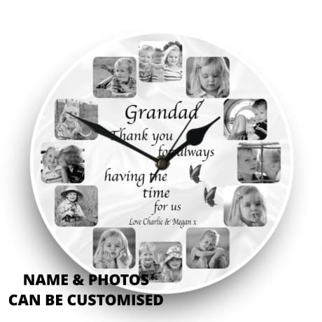 Personalised clock Grandad- Having the time for us/me