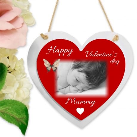 Personalised Valentine's Wooden Hanging Heart - Mummy 