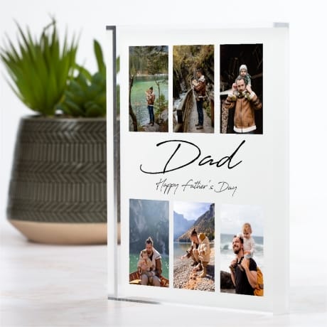 6 Photo Personalised Father's Day Block Collage