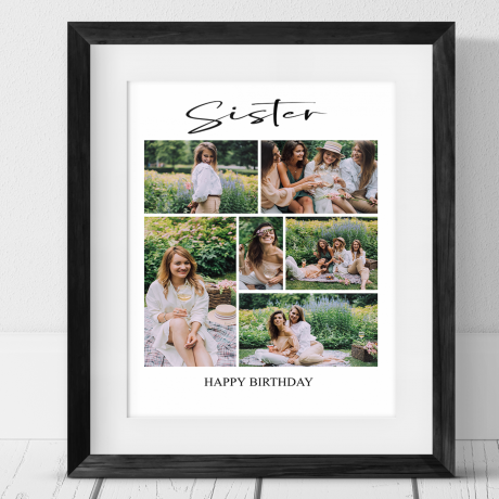  A3 6 photo Birthday Collage - Sister