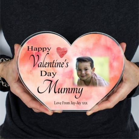 Happy Valentine's Day Mummy - acrylic heart block
