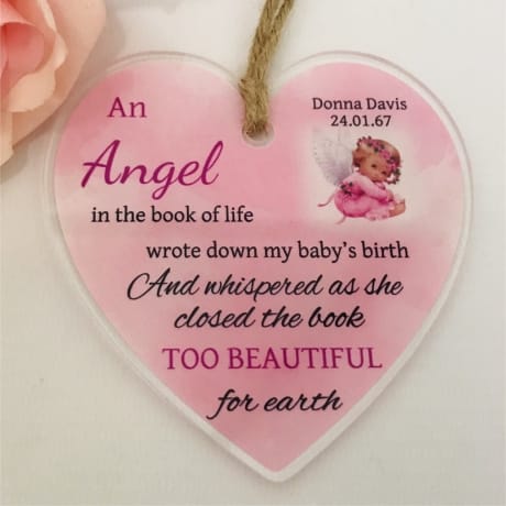Personalised Baby Remembrance Heart 