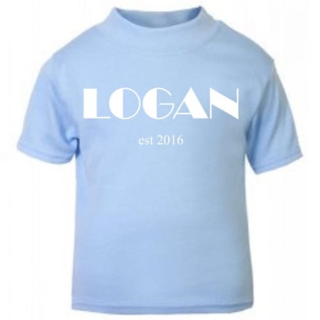 Personalised name and date T-shirt