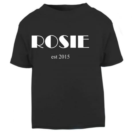 Personalised name and date T-shirt