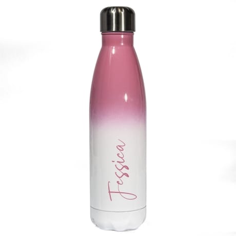 Personalised Pink Water Bottle Name 