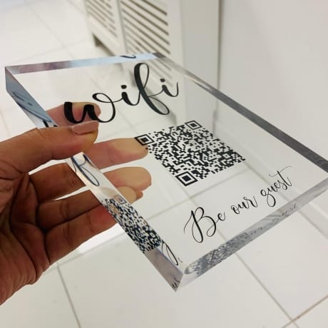 3D Effect Personalised Clear QR Code Photo Block