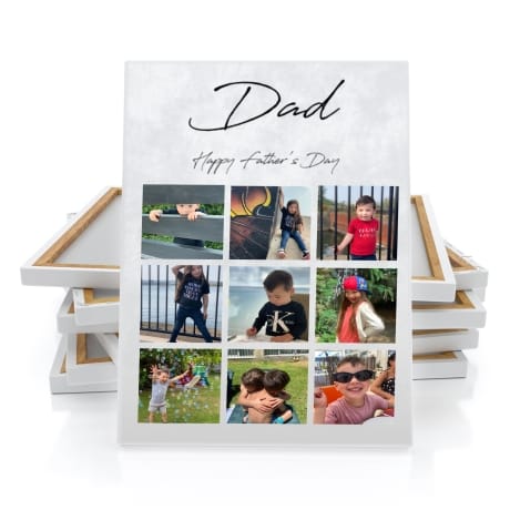  9 Photo Personalised Father's Day Canvas