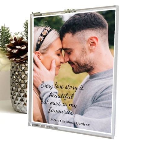 Personalised Christmas Photo Block - Every love story