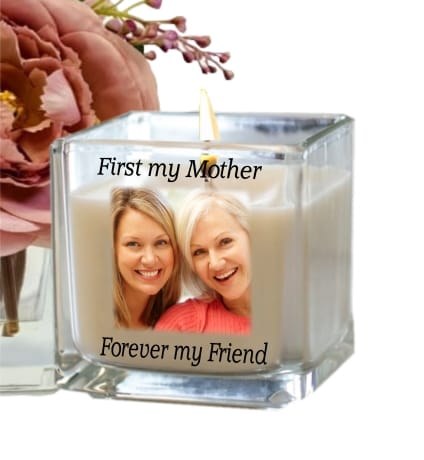 Glass Candle Holder - First my Mother