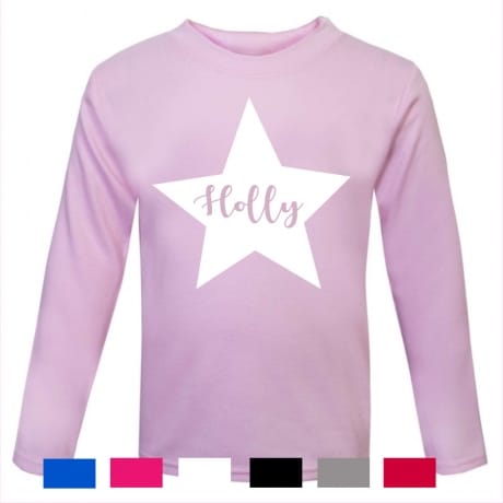 Personalised Star name long sleeved T.Shirt