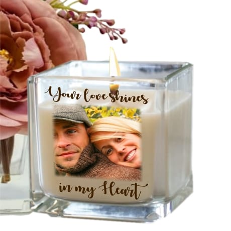 Glass Candle Holder - Your love shines