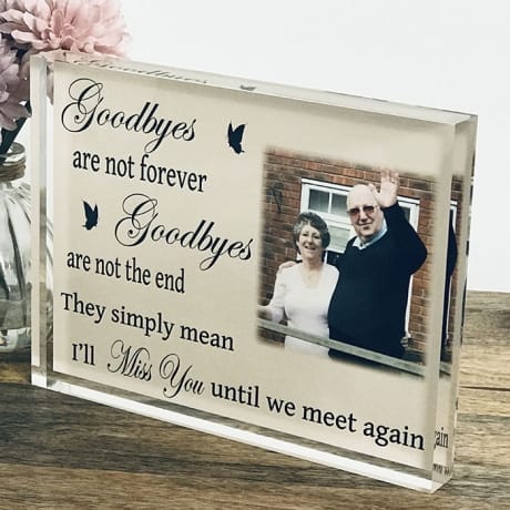 Remembrance photo block - Goodbyes are not forever