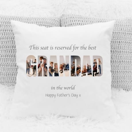 Father's Day Cushion - Grandad photo letters