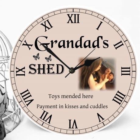 BOGOF Personalised clock - Grandad's shed 