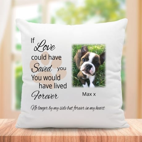 Pet Remembrance Cushion  If love could have saved you 