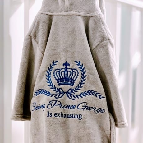 Personalised Embroidered Prince Dressing Gown Grey