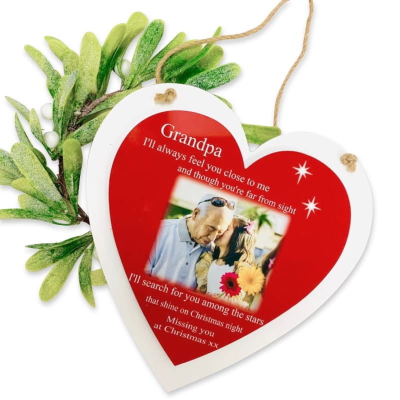 Personalised Deluxe  Wooden Heart Christmas Keepsake