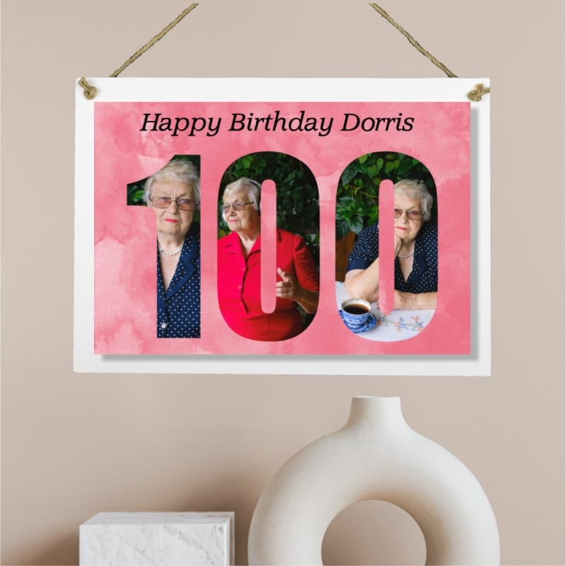Personalised Deluxe Wall Signs - 100 Birthday