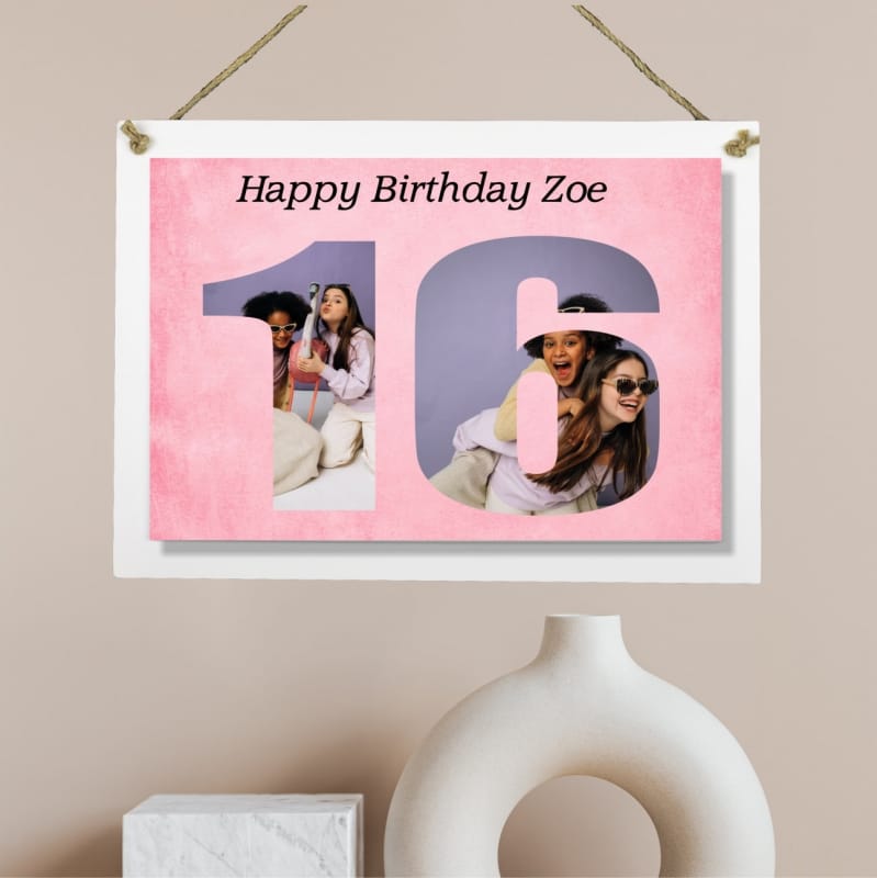 Personalised Deluxe Wall Signs - 16 Birthday 