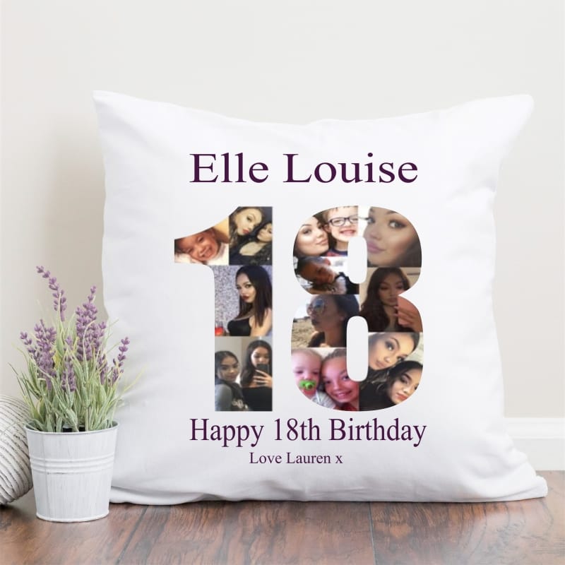 18 Birthday Photo Collage Cushion