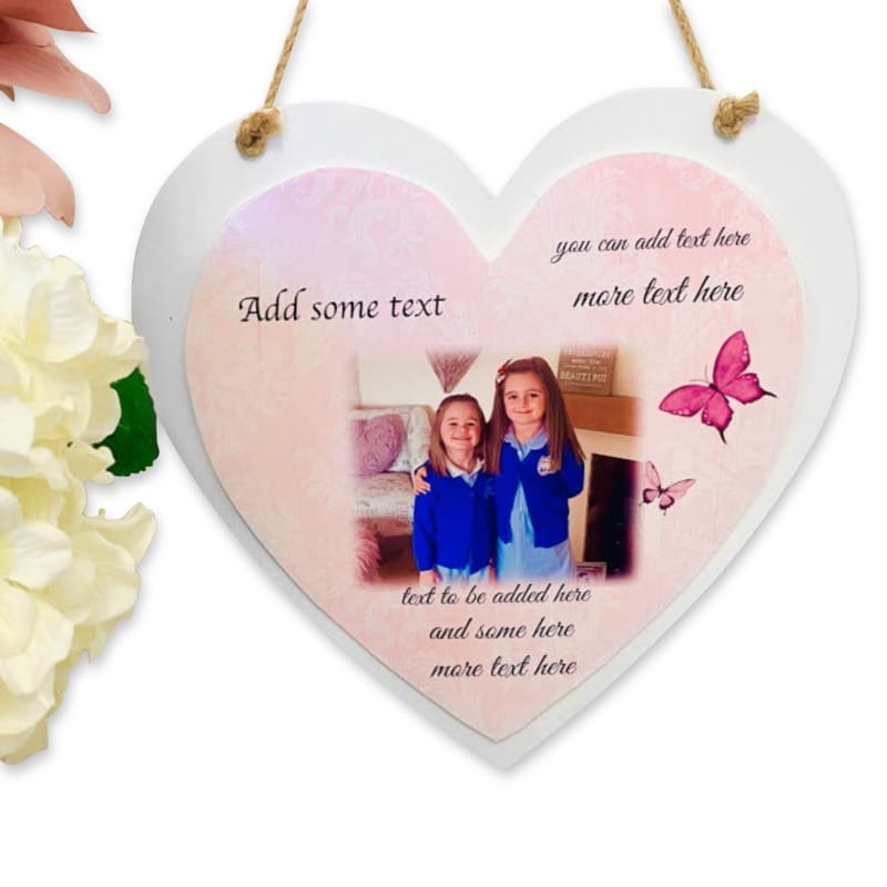 Create Your Own Personalised  Deluxe Wooden Heart Keepsake