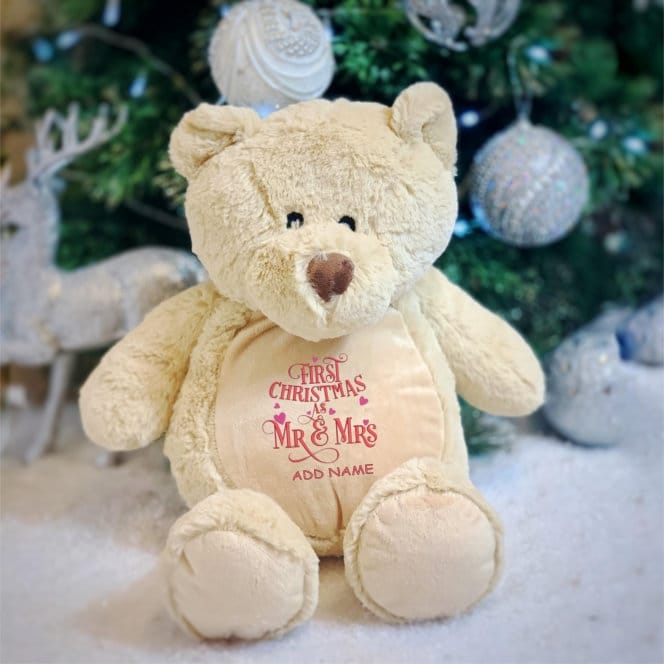 1st Christmas As Mr & Mrs Personalised Bear