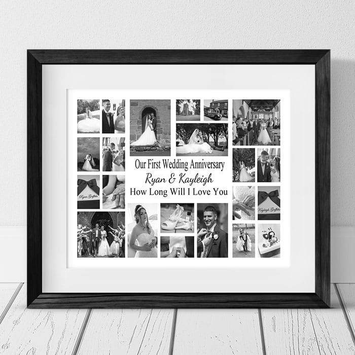 ANY YEAR Personalised 11th  anniversary wedding gift memory frame available in 10 colours