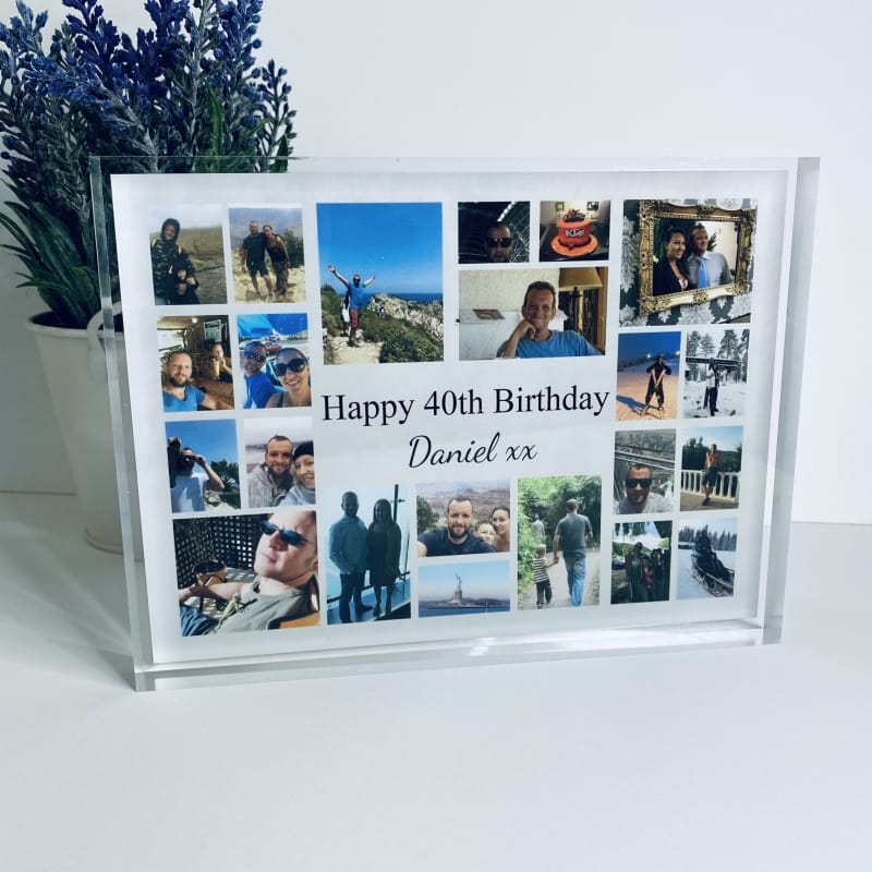 22 Photo Block Collage 40th Birthday