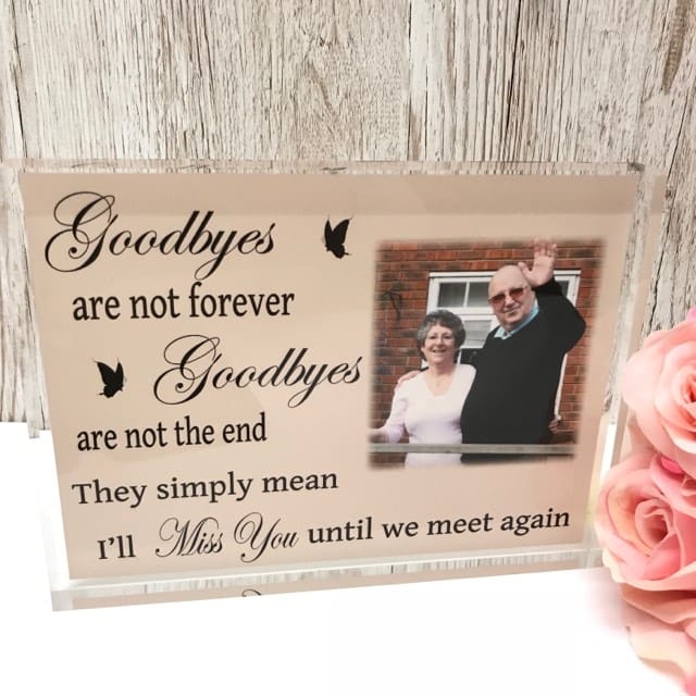 Remembrance photo block - Goodbyes are not forever