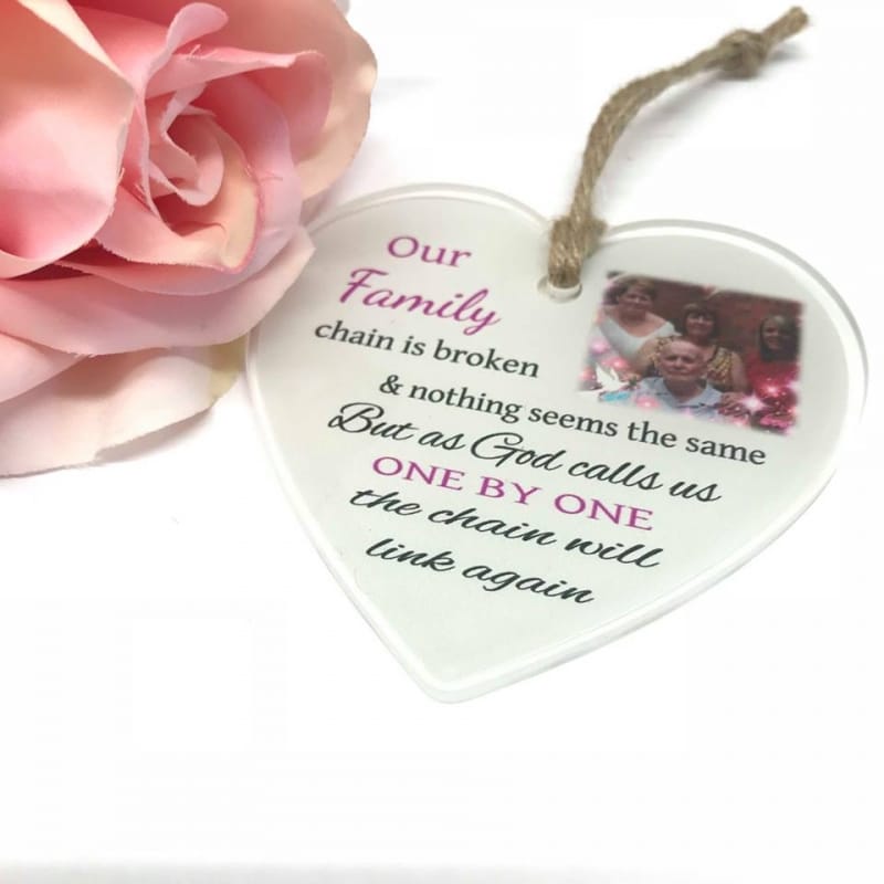 Personalised Remembrance heart - Our family chain