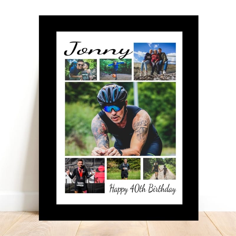 Mounted Print 7 Photo Collage -40th  Birthday
