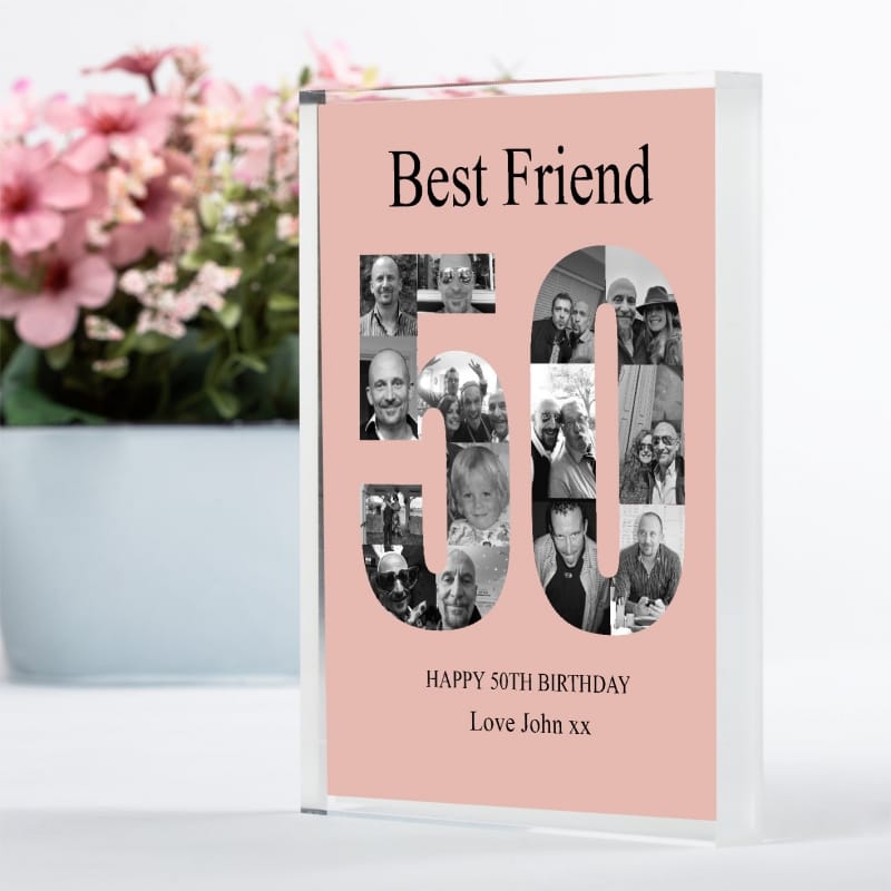 50 Birthday Photo Block Collage- Friend