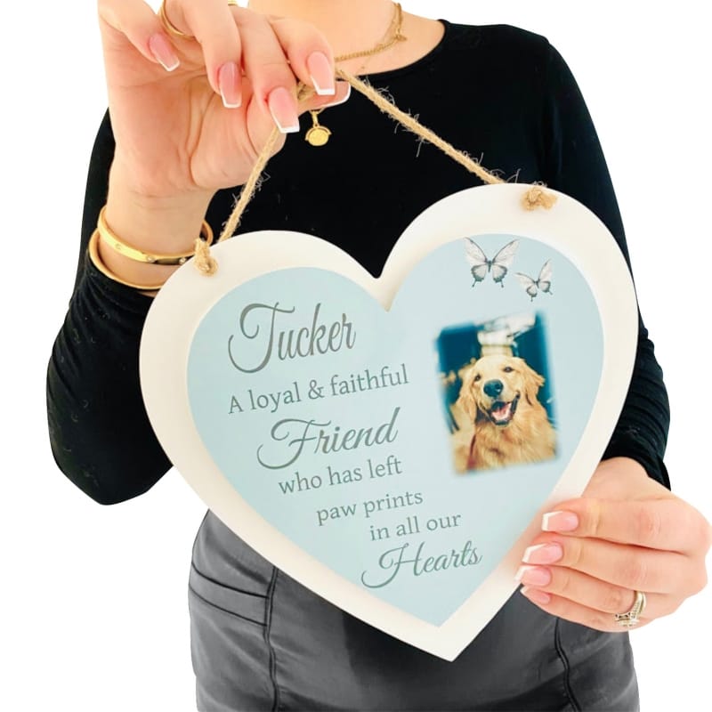 Personalised Deluxe Wooden Heart Pet Remembrance Keepsake