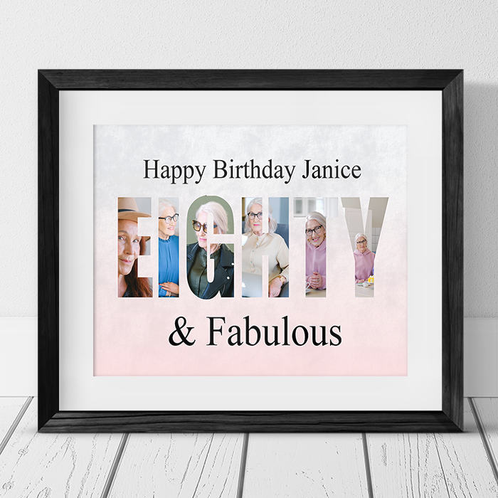 Eighty  Birthday Personalised Photo Collage 